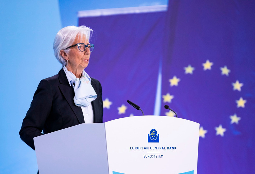Chủ tịch Ngân hàng Trung ương châu Âu (ECB) Christine Lagarde trong cuộc họp báo sau cuộc họp chính sách tại Frankfurt, Đức ngày 11/4/2024. (Ảnh: THX/TTXVN)