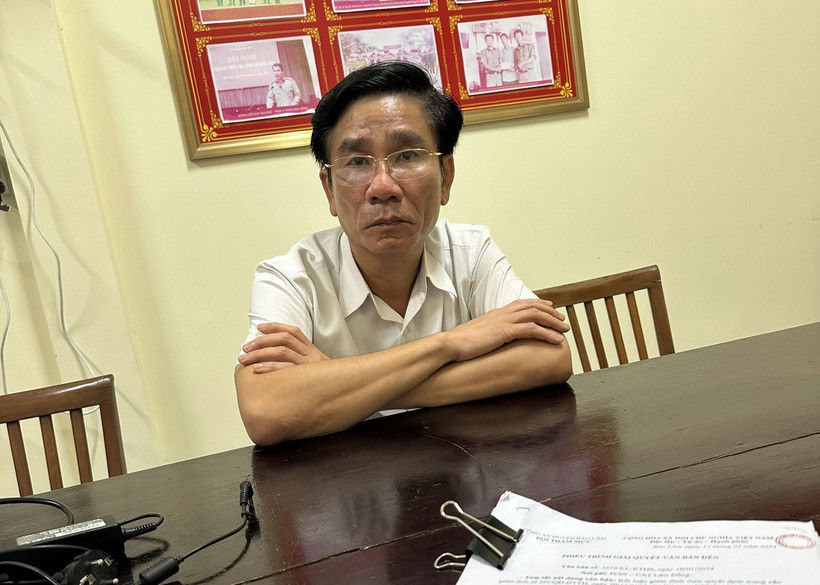 Phạm Văn Bộ tại cơ quan điều tra Công an huyện Bảo Lâm. (Ảnh TTXVN phát)