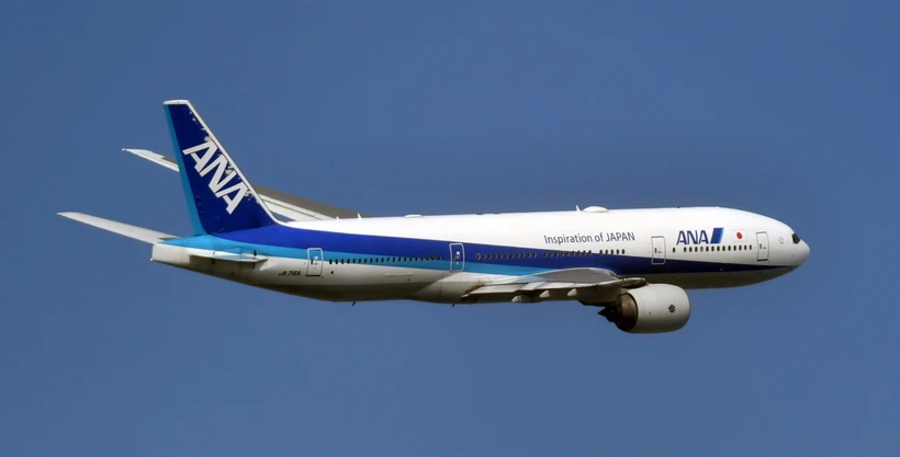 Máy bay của hãng hàng không All Nippon Airways. (Ảnh: Kyodo/TTXVN)