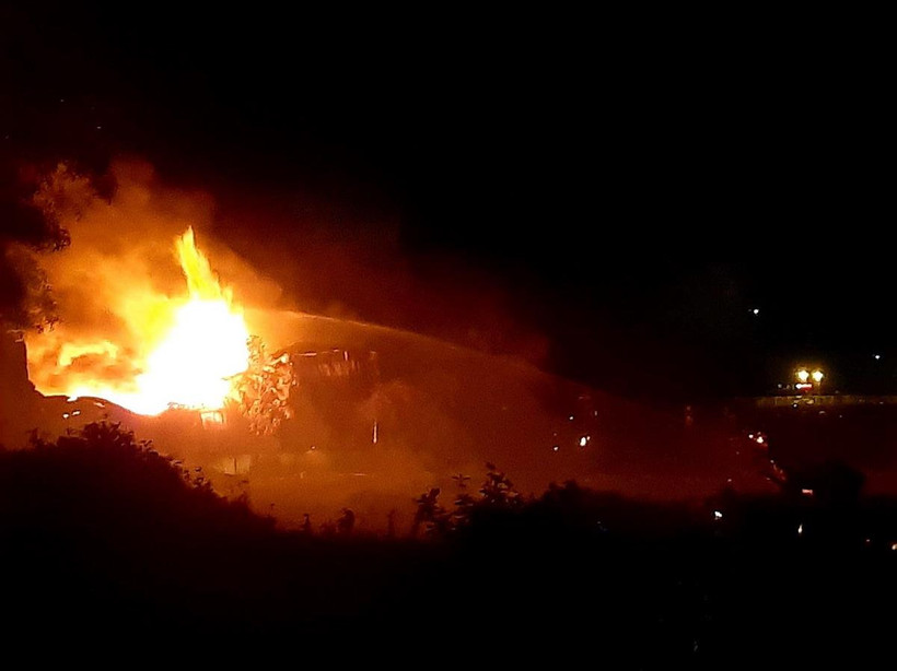 Hiện trường vụ cháy. (Ảnh: Thành Chung/TTXVN) 