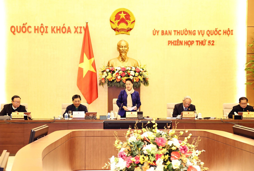 Chủ tịch Quốc hội Nguyễn Thị Kim Ngân chủ trì và phát biểu khai mạc Phiên họp. (Ảnh: Trọng Đức/TTXVN) 