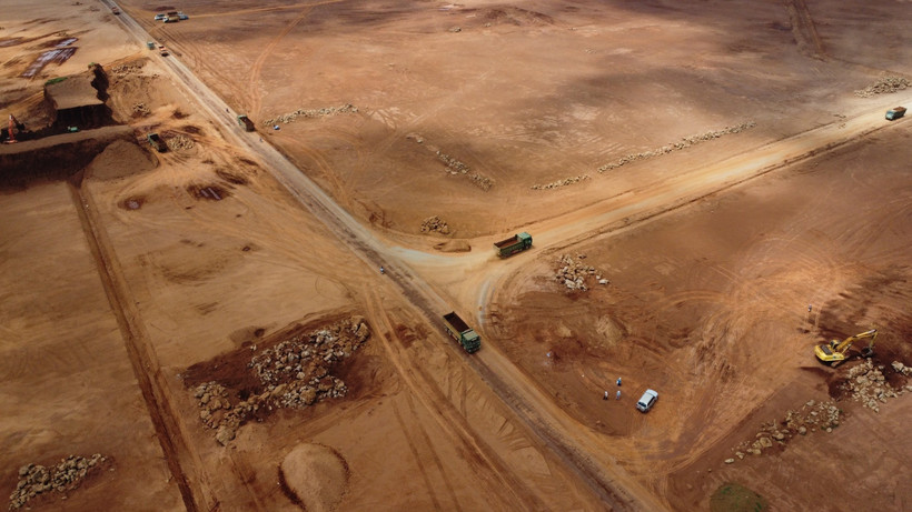 Khu vực xây dựng Sân bay Long Thành. (Ảnh: TTXVN phát)