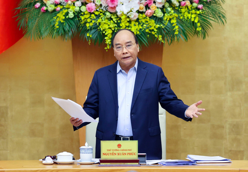 Thủ tướng Nguyễn Xuân Phúc phát biểu kết luận tại buổi làm việc. (Ảnh: Thống Nhất/TTXVN) 