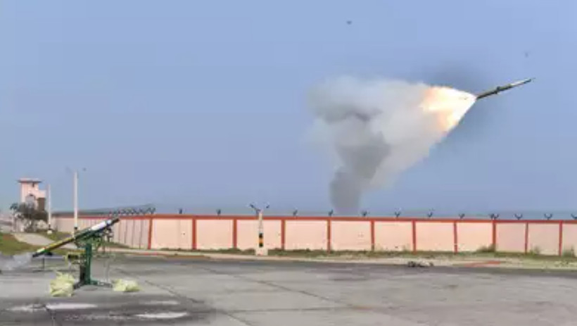 Ấn Độ đã tiến hành thành công 2 cuộc thử nghiệm đối với tên lửa phòng không tầm ngắn. (Nguồn: Timesofindia)