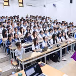 Sinh viên Khoa Ngữ văn Trường Đại học Sư phạm Hà Nội trong một giờ học trên giảng đường. (Ảnh: Thanh Tùng/TTXVN)