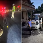 Hiện trường vụ tai nạn và phương tiện được xác định có liên quan. (Ảnh: Cơ quan Cảnh sát Điều tra Công an tỉnh Hưng Yên)