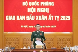 Đại tướng Phan Văn Giang chủ trì hội nghị. (Nguồn: Quân đội Nhân dân)