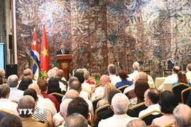 Quang cảnh buổi lễ. (Ảnh: Việt Hùng/TTXVN)