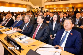 Chủ tịch Quốc hội Trần Thanh Mẫn dự Lễ khai mạc Hội nghị các Chủ tịch Quốc hội Thế giới lần thứ 6. (Ảnh: Doãn Tấn/TTXVN)