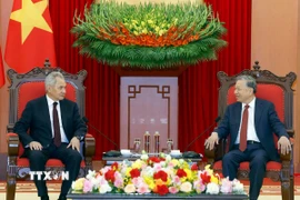 Tổng Bí thư Tô Lâm tiếp Thư ký Hội đồng An ninh Liên bang Nga Sergei Shoigu. (Ảnh: Thống Nhất/TTXVN)