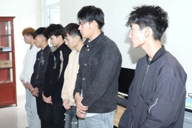 Sáu đối tượng bị bắt giữ để điều tra về hành vi giết người và gây rối trật tự công cộng. (Nguồn: Công an Ninh Bình).