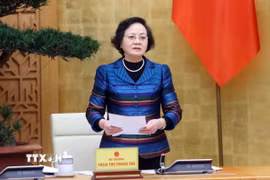 Bộ trưởng Bộ Nội vụ Phạm Thị Thanh Trà phát biểu. (Ảnh: Phạm Kiên/TTXVN)