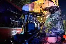Hiện trường vụ tai nạn. (Nguồn: VOV Live)