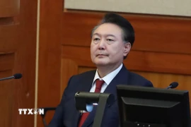 Ông Yoon Suk Yeol tại Tòa án Hiến pháp ở Seoul, Hàn Quốc ngày 20/2/2025. (Ảnh: Yonhap/TTXVN)