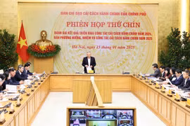 Quang cảnh Phiên họp thứ chín của Ban Chỉ đạo cải cách hành chính. (Ảnh: Minh Đức/TTXVN)