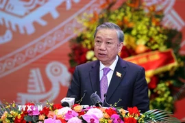 Tổng Bí thư Tô Lâm phát biểu tại Lễ kỷ niệm 80 năm thành lập Chính phủ. (Ảnh: Thống Nhất/TTXVN)