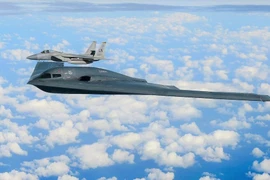 Máy bay B-2 cùng chiếc F-15C. (Nguồn: Business Insider)