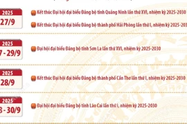 Thời gian dự kiến tổ chức Đại hội đại biểu Đảng bộ các tỉnh, thành phố 