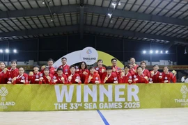 Đội tuyển Futsal nữ Việt Nam giành huy chương Vàng SEA Games 33. (Nguồn: VFF)