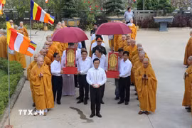 Nghi thức Lễ tưởng niệm Anh hùng liệt sỹ đã hy sinh vì độc lập, tự do của Tổ quốc, vì hạnh phúc của nhân dân nhân kỷ niệm 79 năm Ngày Thương binh-Liệt sỹ (27/7/1947-27/7/2026). (Ảnh: Thanh Vũ/TTXVN)