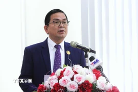 Tiến sỹ Kin Phea, Viện trưởng Viện Quan hệ quốc tế Campuchia, Viện Hàn lâm Hoàng gia Campuchia (RAC). (Ảnh: Hoàng Minh/TTXVN)