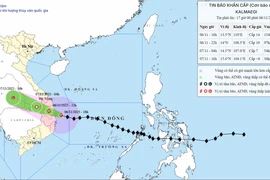 Vị trí và đường đi của bão số 13. (Nguồn: Trung tâm Dự báo Khí tượng Thủy văn Quốc gia)