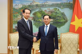 Phó Thủ tướng Bùi Thanh Sơn tiếp Đại sứ Trung Quốc tại Việt Nam Hà Vĩ. (Ảnh: An Đăng/TTXVN)