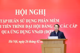 Phó Trưởng Ban Tổ chức Trung ương Phan Thăng An phát biểu khai mạc hội nghị. (Ảnh: Phương Hoa/TTXVN)