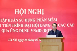 Phó Trưởng Ban Tổ chức Trung ương Phan Thăng An phát biểu khai mạc hội nghị. (Ảnh: Phương Hoa/TTXVN)