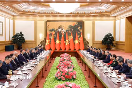 Tổng Bí thư, Chủ tịch nước Tô Lâm hội đàm với Tổng Bí thư, Chủ tịch nước Trung Quốc Tập Cận Bình. (Ảnh: Thống Nhất/TTXVN)
