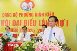 Ông Đỗ Thanh Bình, Ủy viên Trung ương Đảng, Bí thư Thành ủy Cần Thơ phát biểu chỉ đạo Đại hội. (Ảnh: Ngọc Thiện/TTXVN)