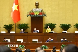 Phó Chủ tịch Quốc hội Nguyễn Thị Thanh phát biểu tại phiên họp Quốc hội thảo luận về dự án Luật Báo chí (sửa đổi) 24/11/2025. (Ảnh: Doãn Tấn/TTXVN)