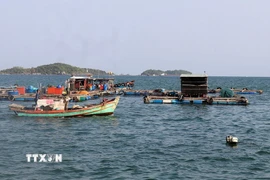 Vùng biển An Thới, nơi đầu tư dự án nâng cấp, mở rộng cảng cá An Thới. (Ảnh: Lê Huy Hải/TTXVN)