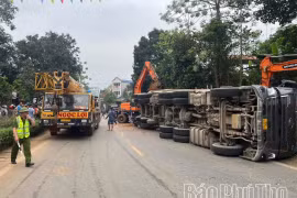 Hiện trường vụ tai nạn. (Nguồn: Báo Phú Thọ)