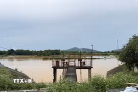 Trạm bơm Hoằng Khánh cũ, tại K29+515 đê tả sông Mã, Thanh Hóa. (Ảnh: Hoa Mai/TTXVN)
