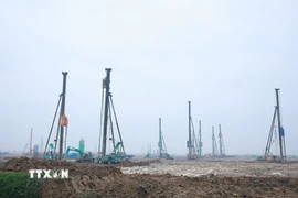 Công trường thi công Dự án Cảng hàng không Quốc tế Gia Bình. (Ảnh: Dương Giang/TTXVN)