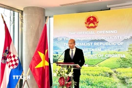 Đại sứ Bùi Lê Thái phát biểu tại sự kiện. (Ảnh: TTXVN phát)