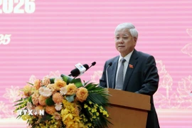 Phó Chủ tịch Thường trực Quốc hội Đỗ Văn Chiến phát biểu tại buổi lễ. (Nguồn: TTXVN)