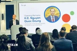 Đại sứ Việt Nam tại Mỹ Nguyễn Quốc Dũng phát biểu tại diễn đàn. (Ảnh: TTXVN phát)