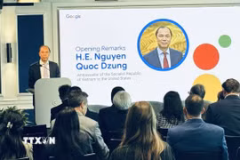 Đại sứ Việt Nam tại Mỹ Nguyễn Quốc Dũng phát biểu tại diễn đàn. (Ảnh: TTXVN phát)