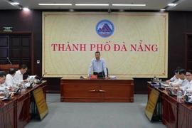 Quang cảnh Hội nghị tập huấn công tác triển khai vận hành thử nghiệm hoạt động của phường, xã mới, được tổ chức trực tiếp kết hợp trực tuyến tới các địa phương của thành phố Đà Nẵng và tỉnh Quảng Nam. (Ảnh: Quốc Dũng/TTXVN)
