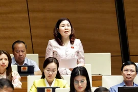 Đại biểu Quốc hội tỉnh Bắc Ninh Trần Thị Vân phát biểu. (Ảnh: Doãn Tấn/TTXVN)