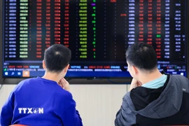 Nhà đầu tư theo dõi chỉ số chứng khoán tại tỉnh Giang Tô, Trung Quốc. (Ảnh: THX/TTXVN)