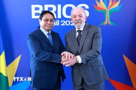 Thủ tướng Phạm Minh Chính hội đàm Tổng thống Cộng hòa Liên bang Brazil Lula da Silva. (Ảnh: Dương Giang/TTXVN)