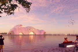 Mái vòm hình sóng nước Hồ Tây của nhà hát Opera Hà Nội.