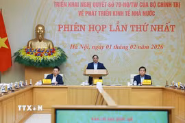 Thủ tướng Phạm Minh Chính chủ trì Phiên họp lần thứ nhất của Ban Chỉ đạo về phát triển kinh tế nhà nước. (Ảnh: Dương Giang/TTXVN)