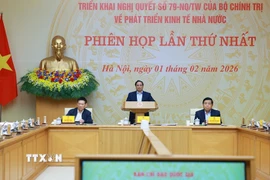 Thủ tướng Phạm Minh Chính chủ trì Phiên họp lần thứ nhất của Ban Chỉ đạo về phát triển kinh tế nhà nước. (Ảnh: Dương Giang/TTXVN)