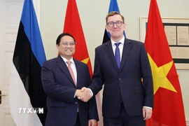 Thủ tướng Phạm Minh Chính hội đàm với Thủ tướng Cộng hòa Estonia Kristen Michal. (Ảnh: Dương Giang/TTXVN)