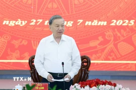 Tổng Bí thư Tô Lâm phát biểu. (Ảnh: Thống Nhất/TTXVN)