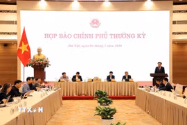 Quang cảnh họp báo. (Ảnh: Tuấn Anh/TTXVN)